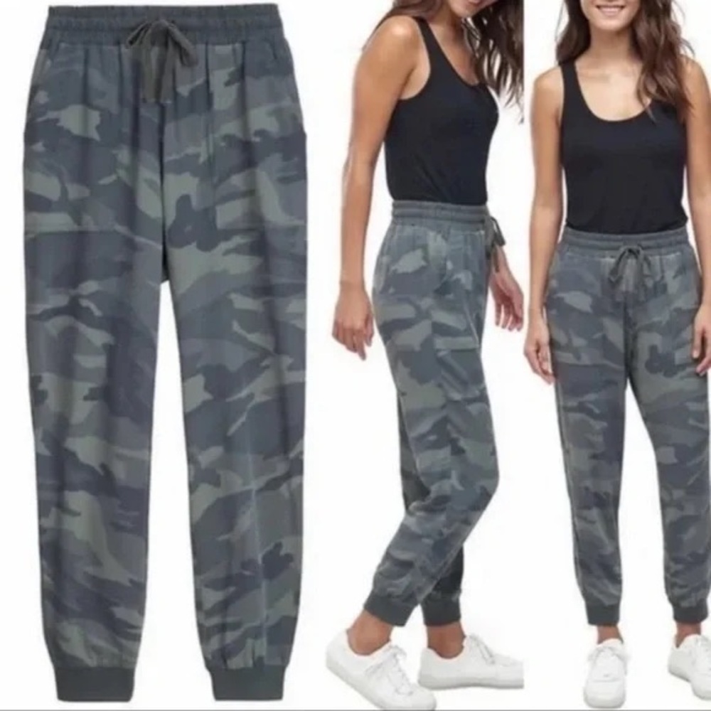 Splendid Camo Joggers Rayon Green XL